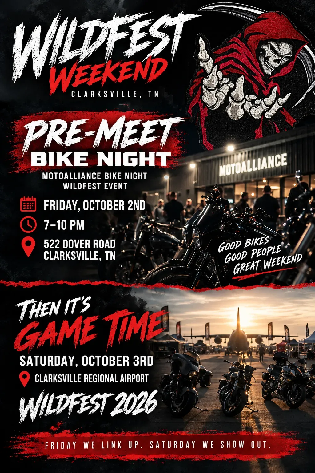WildFest Weekend Pre-Meet Bike Night flyer