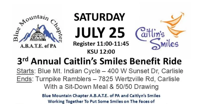 Caitlin's Smiles Benefit Motorcycle Ride cover image