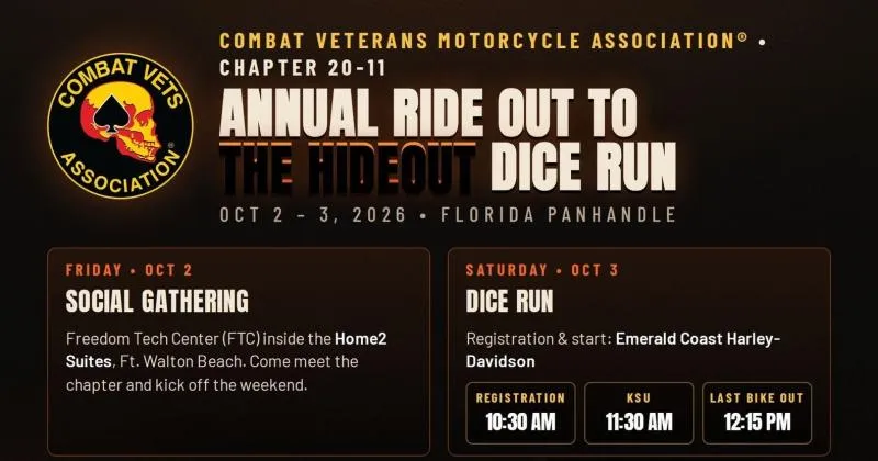 CVMA&reg; Annual Ride Out to The Hideout Dice Run cover image