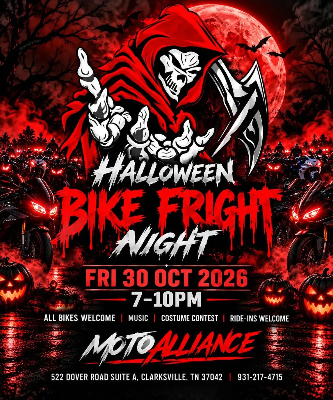 Halloween Bike Fright Night flyer