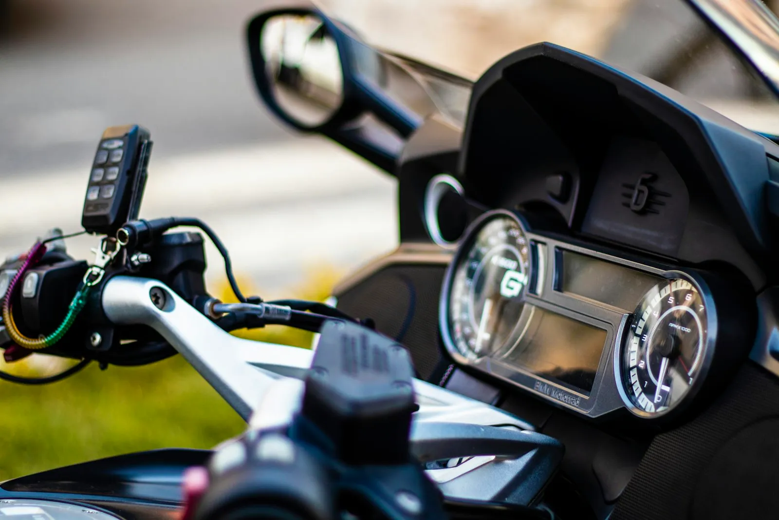 smart battery tender connected to motorcycle battery
