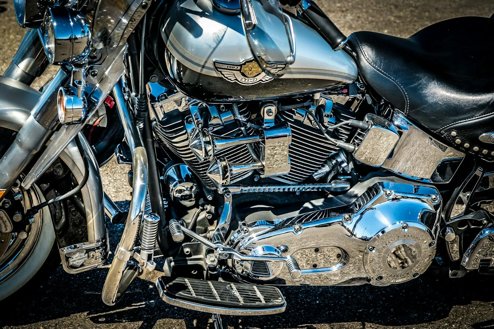 motorcycle being washed with soap